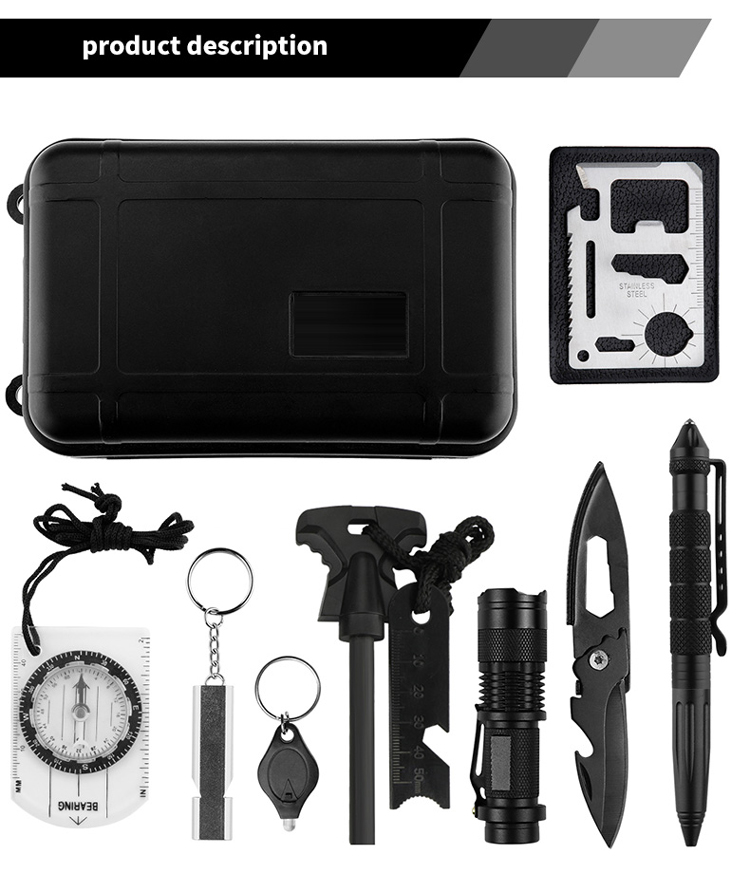 10-in-1 outdoor survival emergency first aid kit