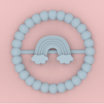 Custom Rainbow Silicone Teething Ring Teether