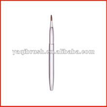 Retractable lip brush cosmetic brush