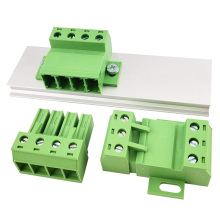 High current plug in solderless butt wire to wire male and female terminal block with fixed pith 7.62MM