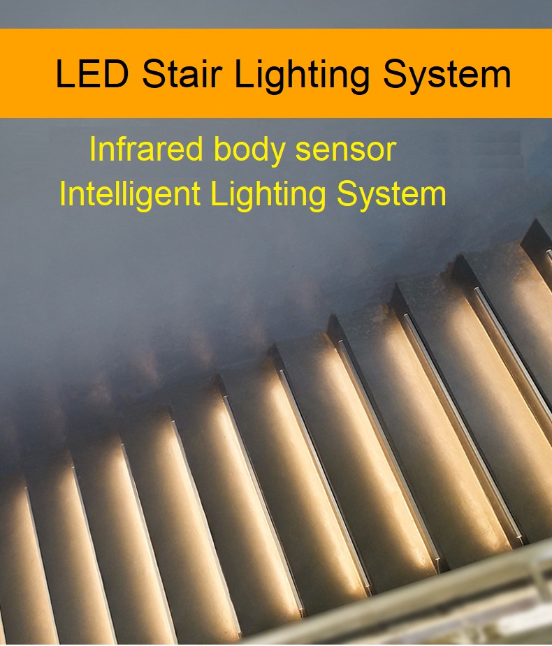 New design LED sensor stair light Infrared Sensor and energy saving Night Light 22 steps 264W indoor Light