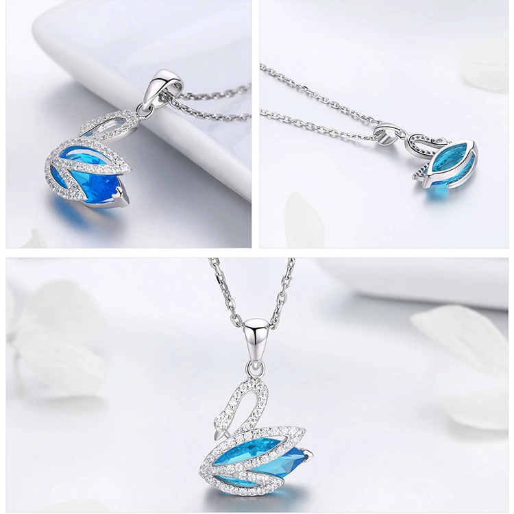 Romantic New Blue Cubic Zirconia 925 Sterling Silver Jewelry