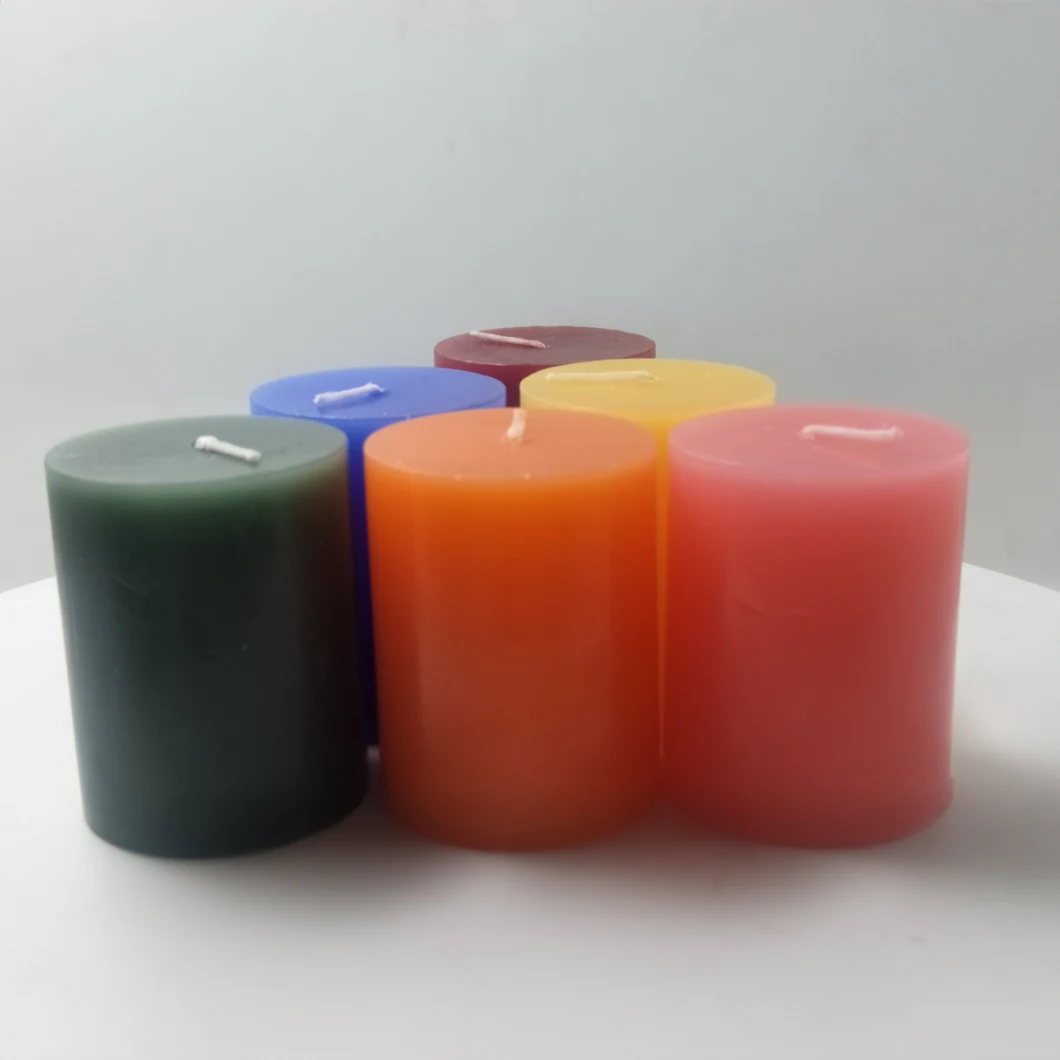 Mini Colorful Flat-Top Pillar Candle for Wedding Decoration