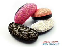 Factory wholesale classic unisex hard sunglasses case, eyeglass case, white leather glasses case