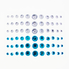 Self Adhesive Round Gemstone Silver and Blue
