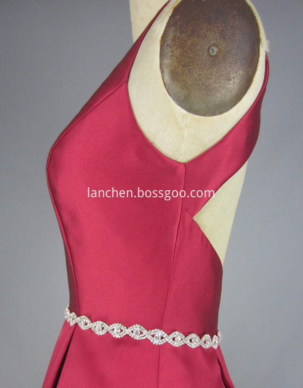 Y Neck Bridesmaid Dress