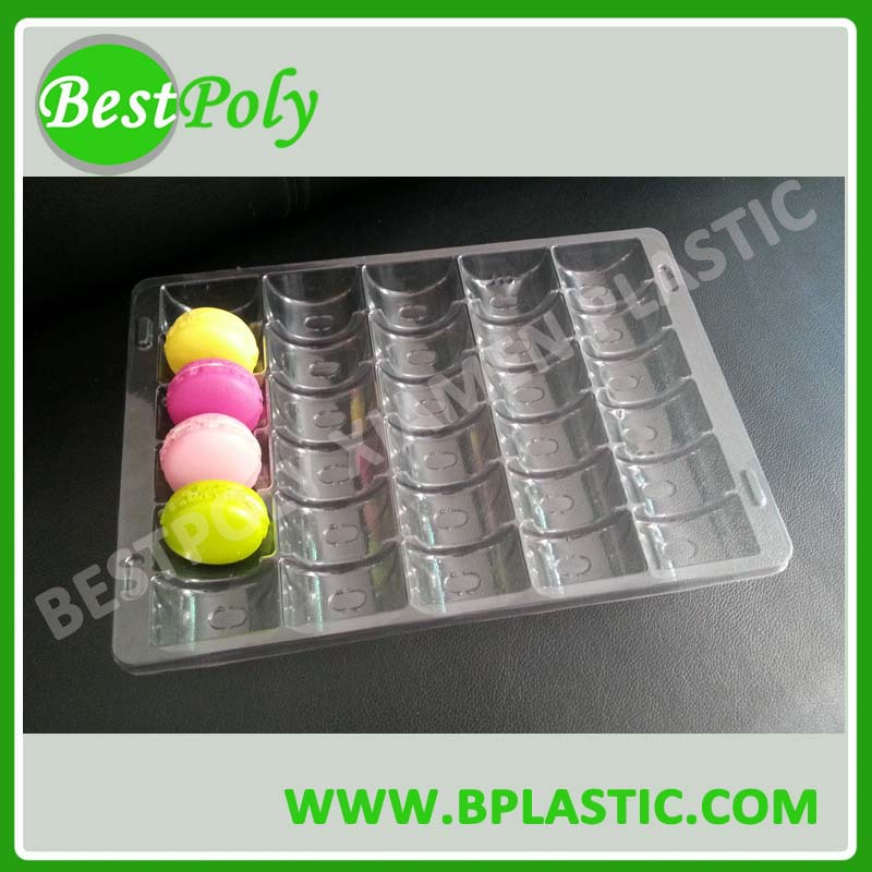 Hot Sale Plastic Macaron Container of 30 40 Macaron Clamshell Macaron Box of 30 40