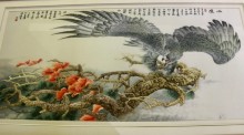Shu Embroidery Eagle Silk Artwork