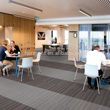 Striped colorful cut pile carpet tiles