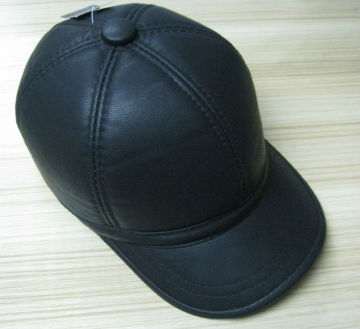 Black Leather Snapback Caps/Fashion Leather Caps/Leather Snapback Cap