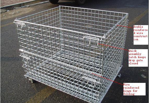 Hot sale stackable storage metal pallet cage/bins