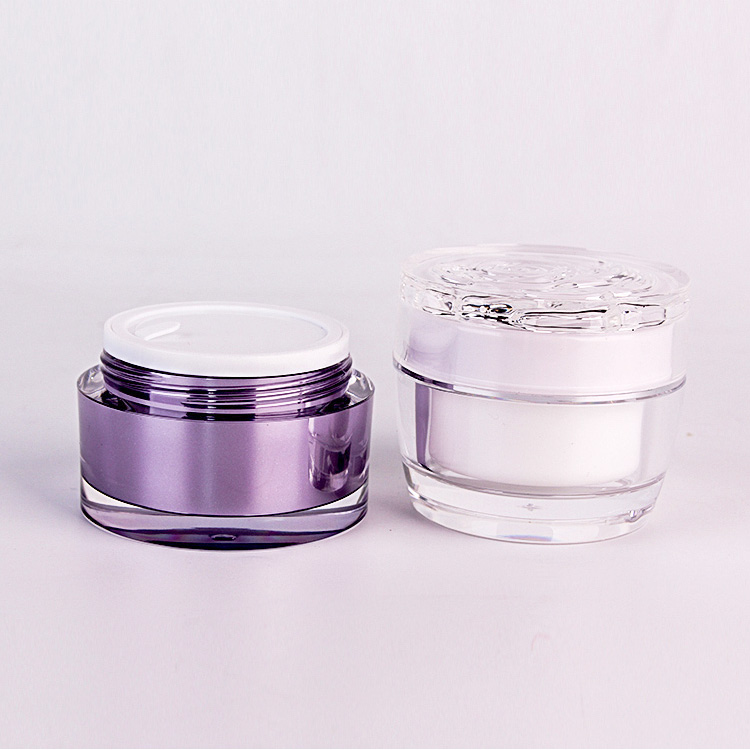 High quality 55ml double walled round cosmetic facial cream acrylic jar