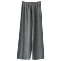 Grey Casual Knit Wide-Leg Pants