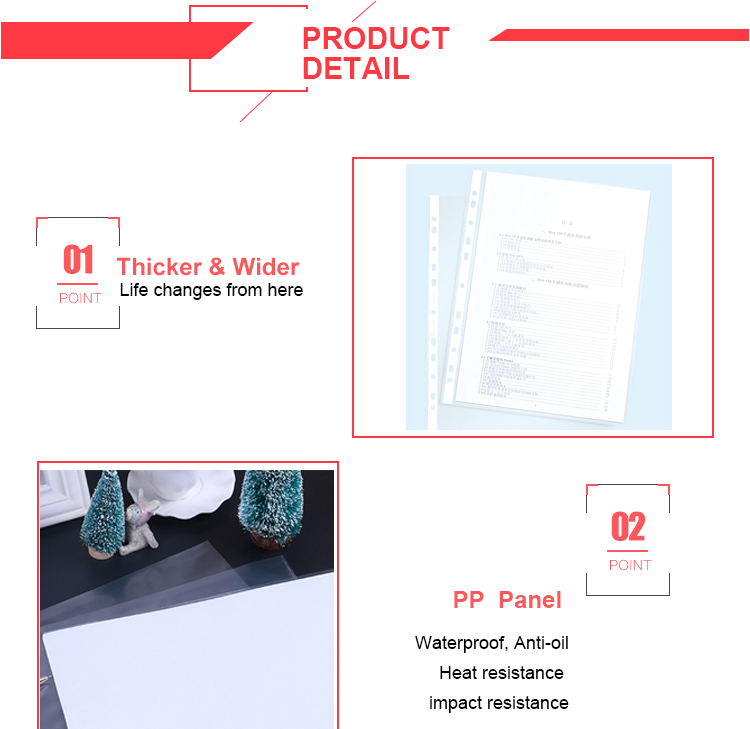 factory wholesale plastic a4 clear sheet protectors