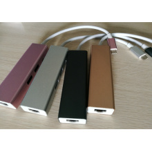 Concentrador Pink-USB3.1 Type-C para MacBook