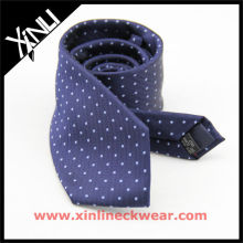 Navy Blue Dots Microfiber Necktie Polyester