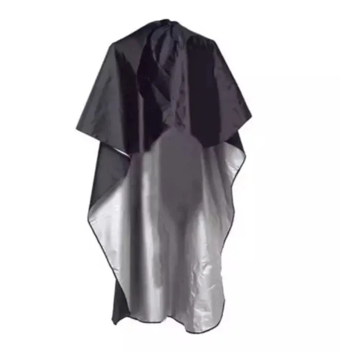 Black Nylon Barber Cape Hairdresser Hair Cutting Gown Apron Waterproof Barber Hair Styling Tools 140*165cm, Back Random Color Accept Customize