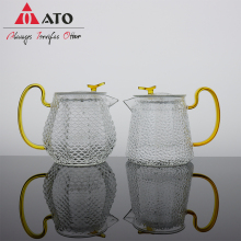 Glass teapot thickened hammered tea separation tea set