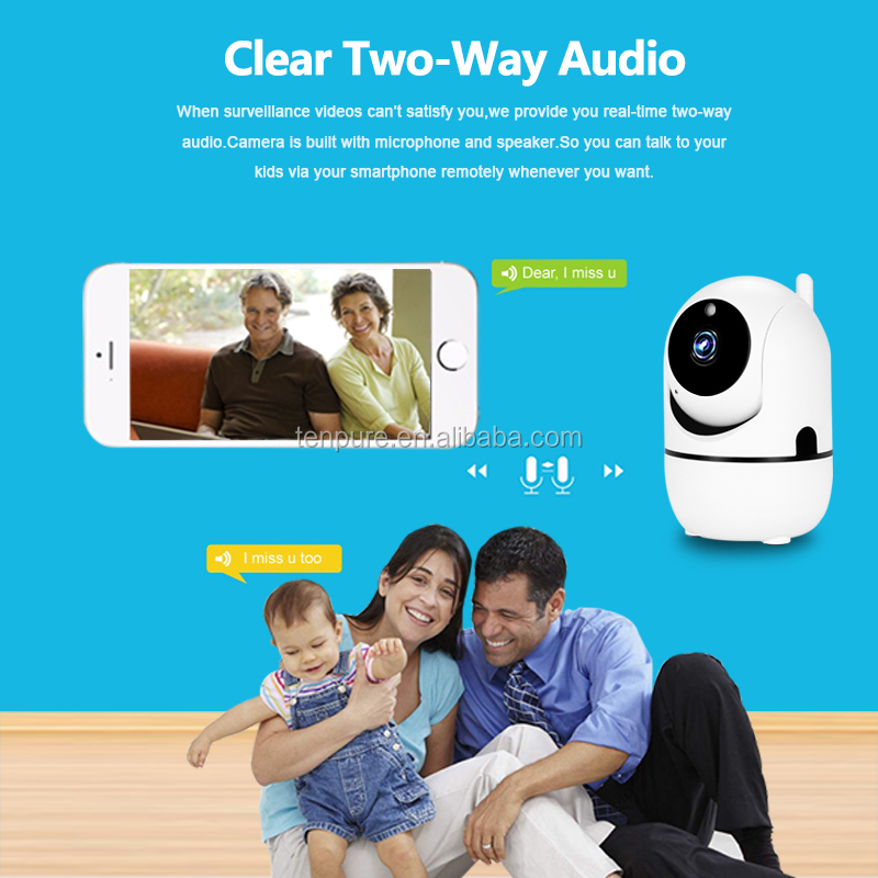 WiFi IP Security Camera 1080P Indoor Baby Monitor Camera for Home Security Nanny Pet Dog Cam with Cloud Storage Auto Tracking