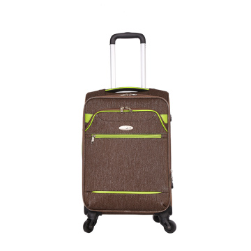 Waterproof brown fabric trolley luggage