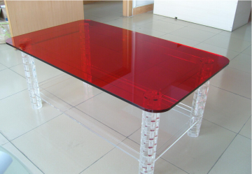 Lucite Dinning Table Red For Sale