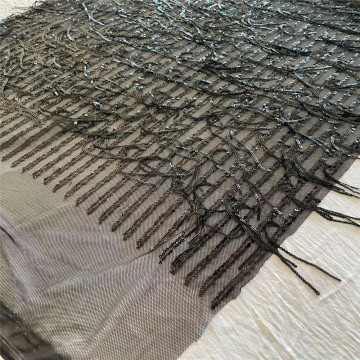 3MM 3D Tassels Sequins Spangle Embroidery บนผ้าตาข่าย