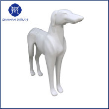 Wholesale glossy white fiberglass dog mannequin doll for sale