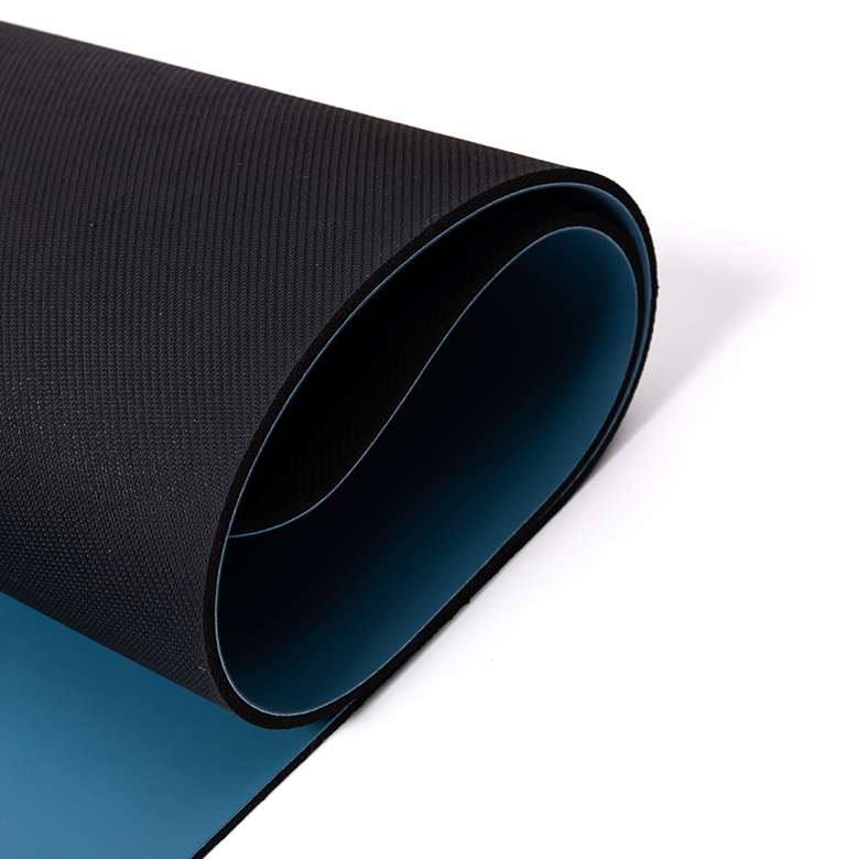 China vendor odor resistant eco friendly laminated solid color black two double layer pu rubber yoga mat