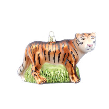 Artdrgon gifts crafts OEM glass tiger ornament for Christmas decoration