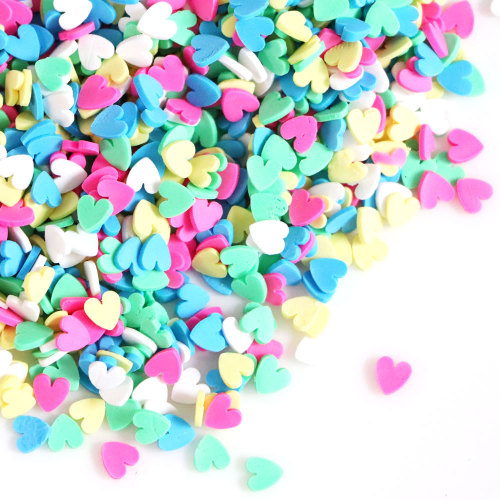 500g Pastel 5mm Heart-Shaped Polymer Clay Sharp-bottomed Heart Slices Sprinkles for Arts Decoration Diy Crafts Filler Accessorie