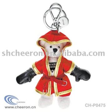 Plush Boxing Bear Keychain Toy