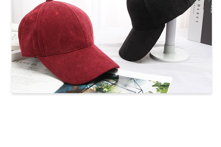 Autumnwinter corduroy cap velvet baseball cap (4)