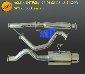 94-01 INTEGRA LS RS GS HIGH FLOW SMOOTH 76MM CATBACK EXHAUST SYSTEM + SILENCER