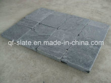 Natural Antique Black Slate Tumbled Stone for Flooring Driveway