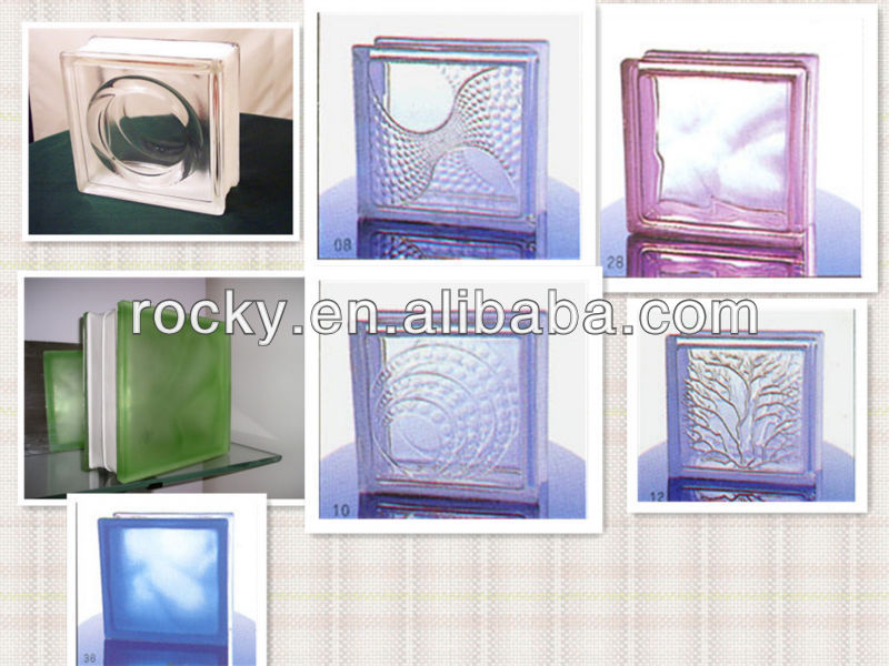 80MM CLEAR AND COLOR GLASS BLOCK WITH HOLE