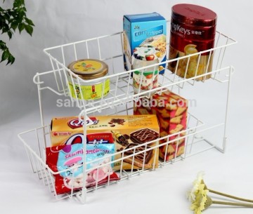 Fancy Metal Wire 2 Tier Kitchen Storage Rack/Storage Stand/Sundry Organizer