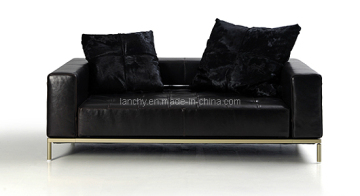 Modern Function Leahter Sofa with Steel Legs (SF-CH183A)