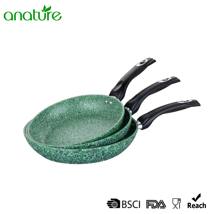 Forged Green Marble Nonstick Bakelite Handle Fry Pan