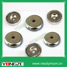 5 Kg attraction neodymium shallow pot magnet with countersink