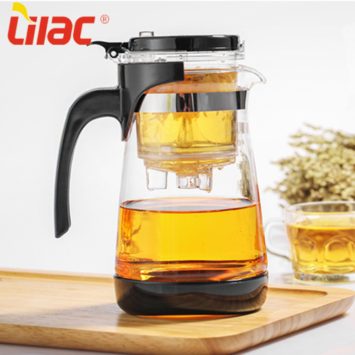 Théière infuseur en verre résistant à la chaleur lilas 700 ml