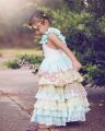 Kids Girls Green Doll Cake Dress