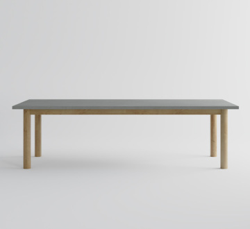 Grey Top Wooden Lgs Minimalist Concrete Dining Table