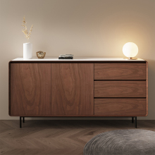 Japanese Style Solid Wood Sideboard for Living Room