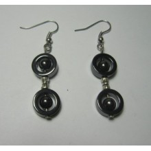 Pendiente Hematite con hallazgo de color plata