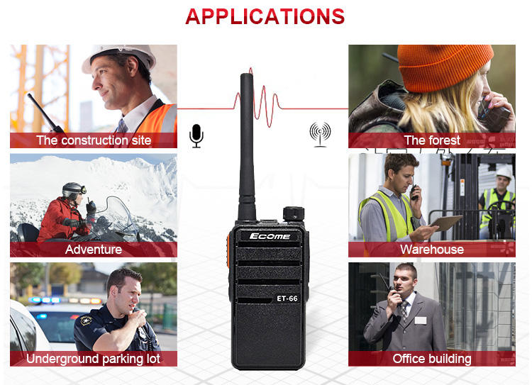 EcoMe ET-66 Uzun Menzilli UHF Radyo Tutarı Ofisi Walkie Talkie 4 Paket