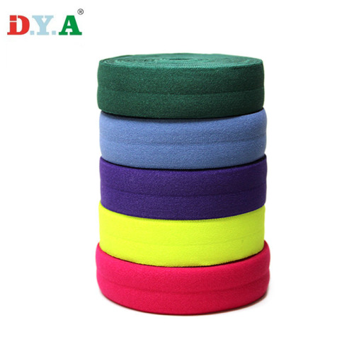 Custom Color Plush Fold Over Elastic Printed webbing