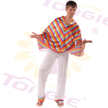 Adult Mens Cape Fantasy Halloween Carnival Costumes Poncho Mexican Costume