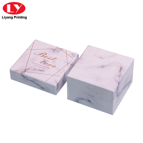 Marble Design Paper Gift Box with Ribbon Bow