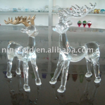 Glass Deer (glass crafts, glass ornament, glass decoration)