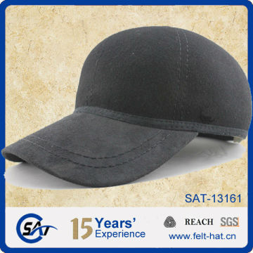 grey baseball cap, quality pure wool felt hat